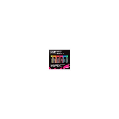 Wide fluorescent set, zestaw pisaków Paint Marker, 6 sztuk
