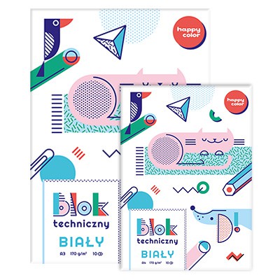 Blok techniczny biały A3 Happy Color