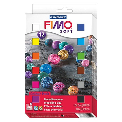FIMO soft, zestaw 12 kostek x 25g