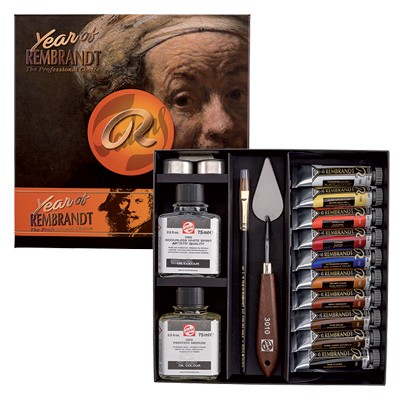 Farby olejne Rembrandt 10 x 15ml + akcesoria