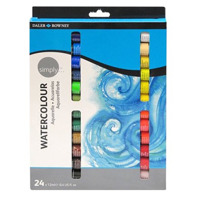 Farby akwarelowe Simply Daler Rowney, zestaw 24 x 12ml