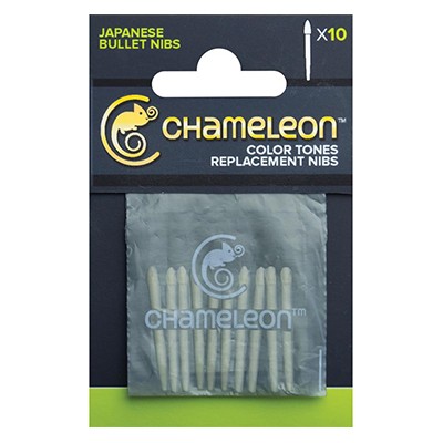 Bullet nibs, wymienne końcówki do komory z bazą, Chameleon,10szt