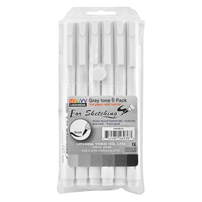 Pisaki For Sketching, odcienie szarości, 6 szt.