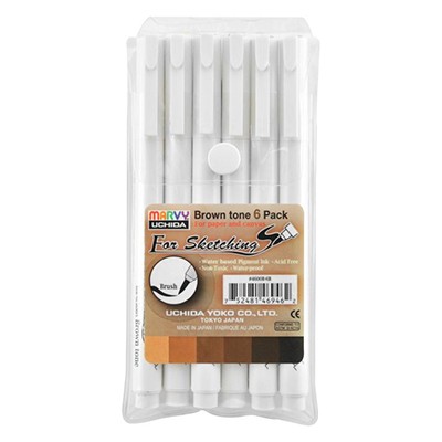 Pisaki For Sketching, odcienie brązu, 6 szt.