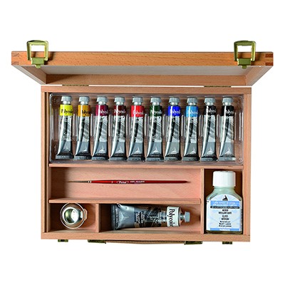 Polycolor, zestaw farb akrylowych, 10 x 20ml + akcesoria, kaseta