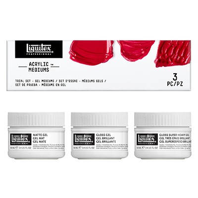 Żelowe media do akryli, Liquitex, 3 x 100 ml