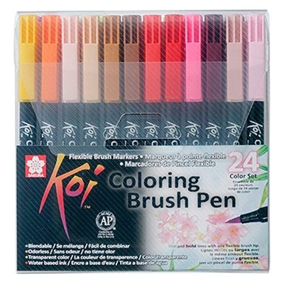 Koi Coloring Brush Pen, zestaw 24 szt.
