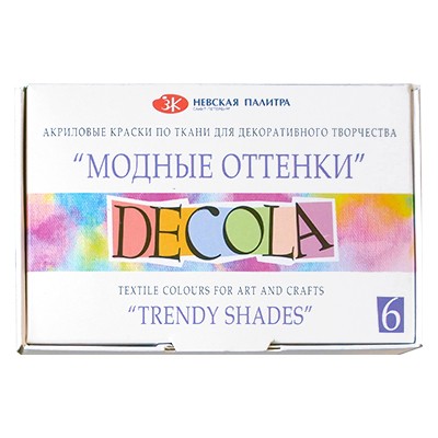 Farby do tkanin Decola Textile Trendy Shades, 6 x 20 ml