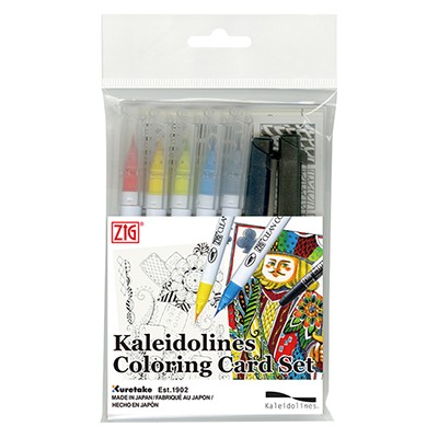 Kaleidolines Playing Cards, zestaw do kolorowania Kuretake