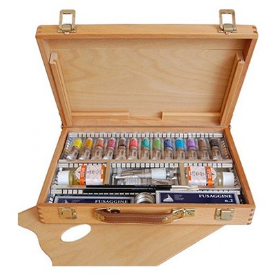 Farby olejne Classico, 13 x 20ml + akcesoria, kaseta drewniana