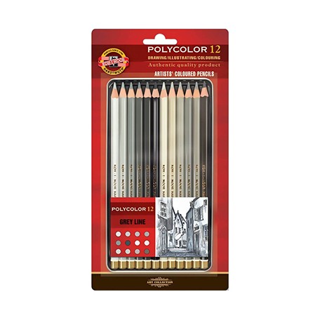 Kredki rysunkowe Polycolor Grey Line KIN