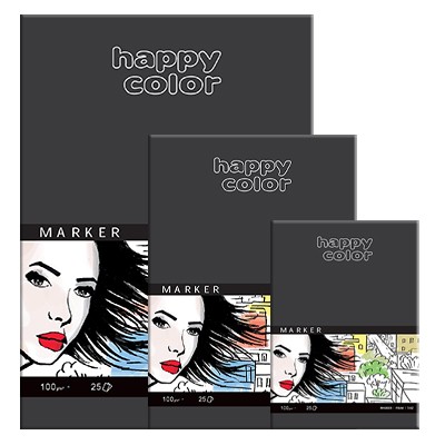 Happy Color, blok do markerów A4, 100g, 25 ark.