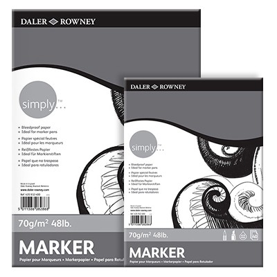 Daler-Rowney Simply, blok do markerów A4, 40 ark. 70g
