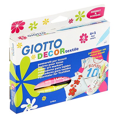 Pisaki do tkanin Giotto Decor, zestaw 6 kol.