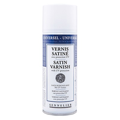 Werniks satynowy do farb olejnych, Sennelier, spray 400ml