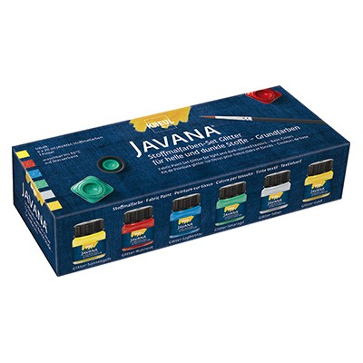 Glitter set, zestaw farb do tkanin Javana, 6 x 20 ml