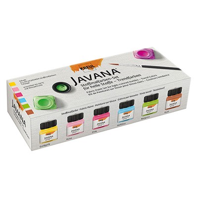 Trend Colors Set, zestaw farb do tkanin jasnych Javana, 6 x 20 ml