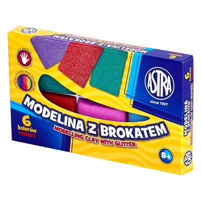 Modelina z brokatem Astra 6 kolorów