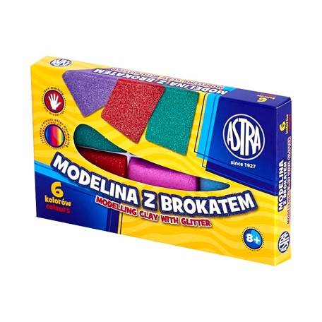 Modelina z brokatem Astra 6 kolorów