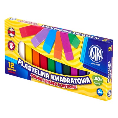 Plastelina kwadrat Astra 12 kolorów