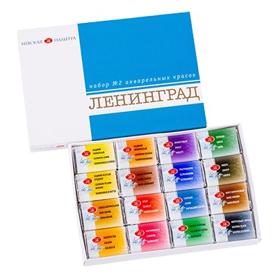 Farby akwarelowe, Leningrad, 16 kolorów