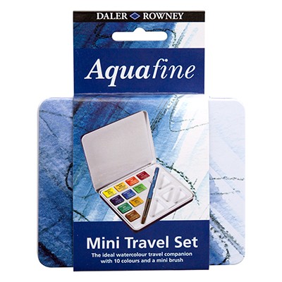 Farby akwarelowe w kostkach Aquafine Mini Travel, 10 kol. + akc.