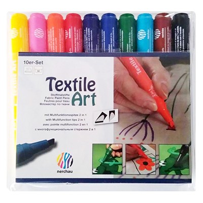 Pisaki do tkanin Textile Art, zestaw 10szt.