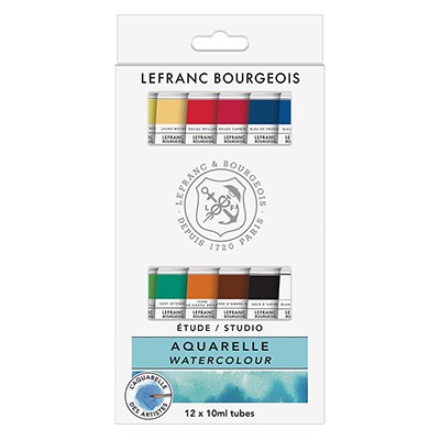 Farby akwarelowe w tubkach L&B, 12 x 10 ml