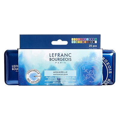 Farby akwarelowe w kostkach L&B, 24 kol. metalowe etui