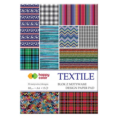 blok z motywami textile happy color