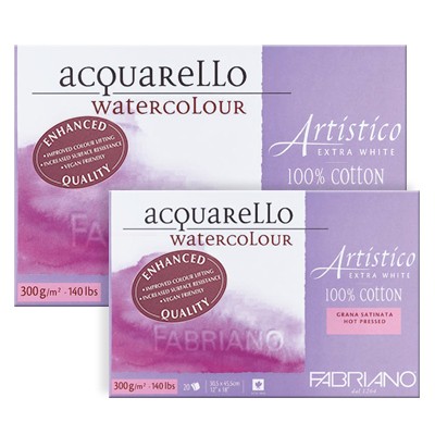 Fabriano Artistico E/W, satynowy blok 30,5x45,5cm, 20ark, 300