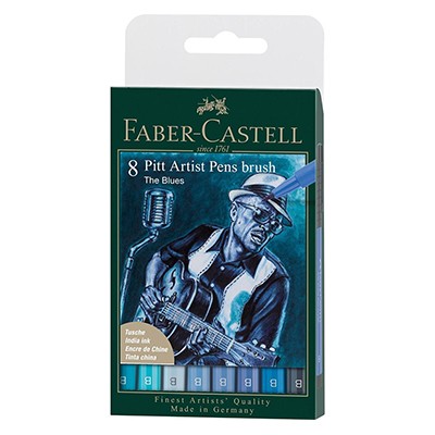 Pisaki Pitt Artist Pens brush the blues