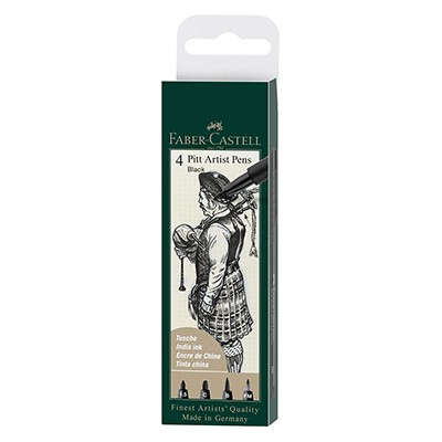 Pisaki Pitt Artist Pens black 4 sztuki