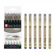 Pisaki Pigma Micron 6 kolorów