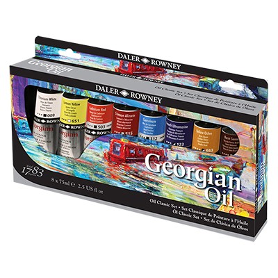 Farby olejne Georgian, zestaw 8 x 75ml