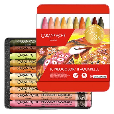 Pastele Neocolor II Aquarelle, Warm, 10 kol.