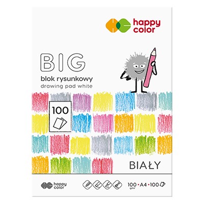 Blok rysunkowy biały BIG A4 Happy Color
