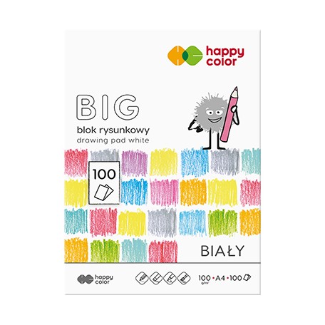 Blok rysunkowy biały BIG A4 Happy Color