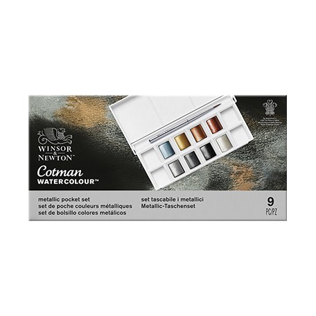 Farby akwarelowe w polkostkach Cotman metallic