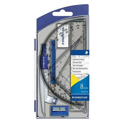 Zestaw akcesoriów do geometrii, Staedtler, 8 elementów
