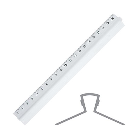 Aluminiowa linijka szkolna z uchwytem 20 cm Leniar