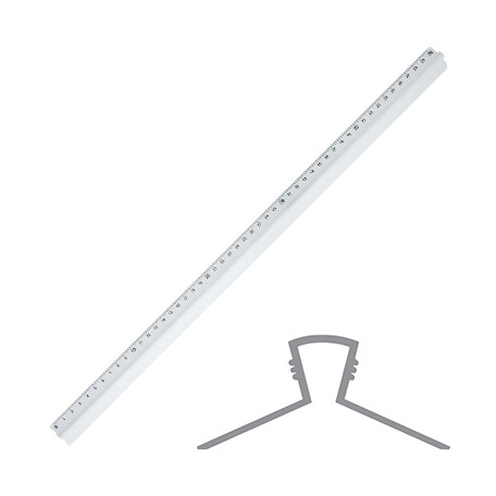 Aluminiowa linijka szkolna z uchwytem 50 cm Leniar