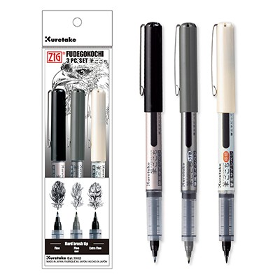 Inktober Fudegokochi Set 2022 Kuretake, 3 elementów