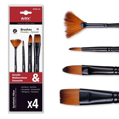 Pędzle syntetyczne do farb akrylowych Artix