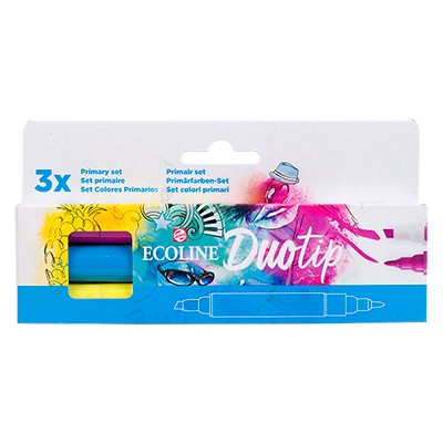 Pisaki Ecoline Duo Tip Primary Set 3 kolory