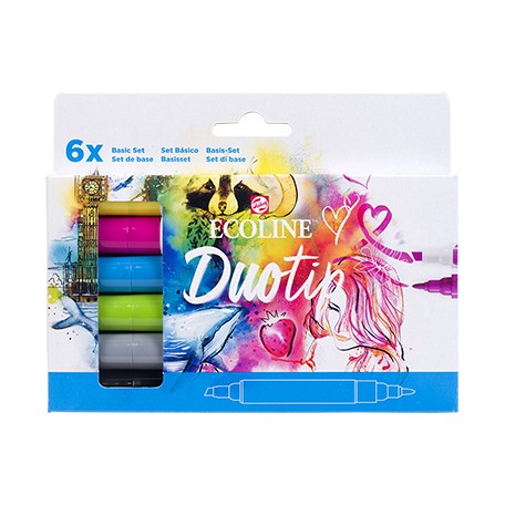 Pisaki Ecoline Duo Tip Basic Set 6 kolorów