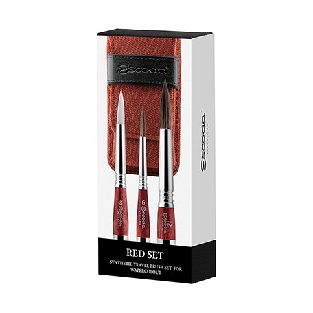 Zestaw 3 pędzli do akwareli Red Set Escoda