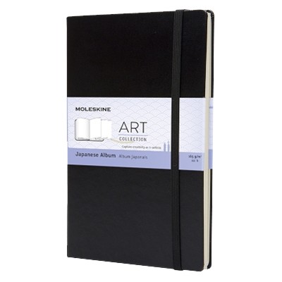 Album japoński Moleskine czarny, twarda oprawa, 13x21cm