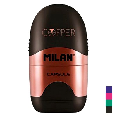 Temperówka z gumką Capsule Copper, Milan