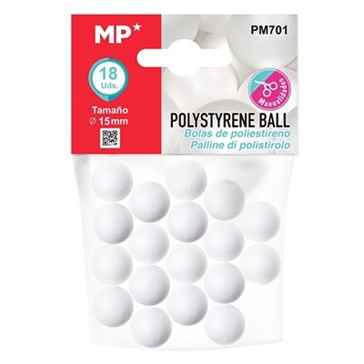 Styropianowe kule 15 mm, 18 sztuk